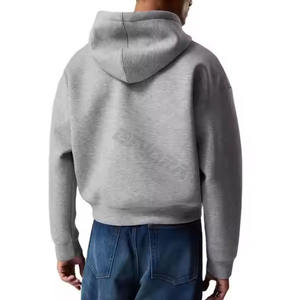 Sudadera con capucha recortada para hombre Fabricación de sudaderas con cremallera doble Zip Ups Heavyweight Zip up Hoodie100 % algodón, cremallera completa, calle - Product Image 2