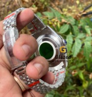 Montre-bracelet de luxe pour homme en acier inoxydable, fabriquée avec précision, avec diamants de laboratoire taillés (clarté VVS), verre, mécanique, analogique, édition limitée