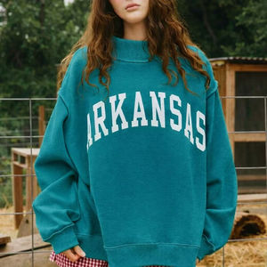 2026 Factory Direct Plus Size Custom Autumn Long Sleeve <b>Women's</b> Mockneck Sweatshirt with Solid Front Design Your Own Logo - Product Image 5