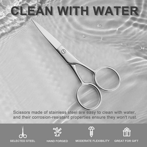 Qnq Chuyên Nghiệp Chính Xác Lông Mày Kéo Chất Lượng Cao Thép Không Gỉ Chải Chuốt Công Cụ Với Lưỡi Cong Kéo Làm Móng Tay - Product Image 6