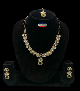 Kundan Stone and <b>Pearl</b> Brass Necklace Fashion <b>Jewelry</b> Sets for Ethnic Party Wear for Wedding Engagement Anniversary - Product Image 1