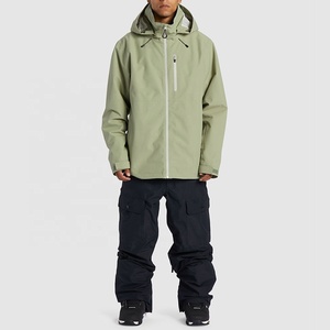 แจ็กเก็ตกลางแจ้งแบบแข็งสำหรับผู้ชาย, เสื้อสกี & หิมะเสื้อแจ็คเก็ตสกีสีทึบกันน้ำปีนเขา - Product Image 2