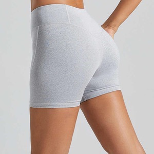 Short de Yoga de Compression à Fermeture Élastique Taille Haute pour Femmes Séchage Rapide Respirant Spandex/Nylon Logo Personnalisé Leggings de Couleur Unie - Product Image 6