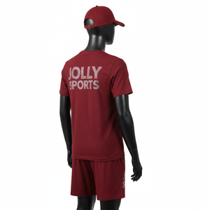 Ensemble de chemise et short en jersey de coton premium pour femmes, GSM doux et respirant, couleur bordeaux, logo par transfert thermique, 100% coton, t-shirt et short - Product Image 5