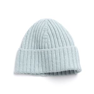 Gorro de invierno de acrílico acanalado Reversible unisex, gorro de punto Beige con bordado personalizado para hombres para deportes - Product Image 2