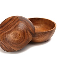 Juego de Ensaladeras Grandes de Madera de Acacia de Lujo, Ecológicas, para Servir y Mezclar Alimentos con Servidores