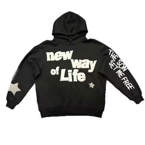 Diseños personalizados Puff impresión pulóver sudaderas con capucha ropa vintage cremallera ropa de calle sudaderas con capucha de manga larga - Product Image 4