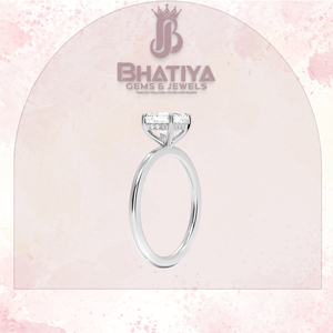 Bague solitaire en diamant de laboratoire taille Asscher, plaquée or 18 carats, bague de fiançailles en moissanite, alliance simple, bijoux personnalisés en gros - Product Image 6