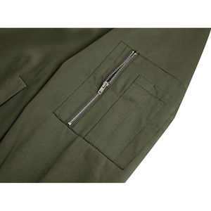 Auténtica chaqueta de cuero Bomber para hombre de color sólido largo con cuello transpirable-Venta directa de fábrica - Product Image 5