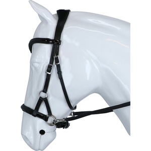Brida sin mordida de control suave con banda nasal acolchada Tirador lateral de cuero Argentino mecanizado a mano para caballo Hecho para mayor comodidad y seguridad - Product Image 1