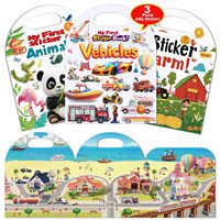 Libro di Adesivi in Gel a Tema Cartoni Animati per Bambini - Educativo, Silenzioso, Durevole, Anti-UV, Impermeabile, Ecologico, per Viaggi