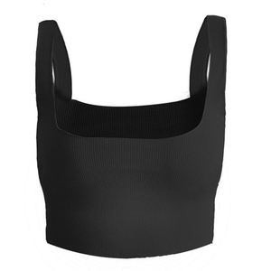 Top corto de algodón blanco de alta calidad para mujer, camiseta sin mangas de punto acanalado de marca personalizada, estilo Sexy, ropa de longitud corta transpirable - Product Image 2