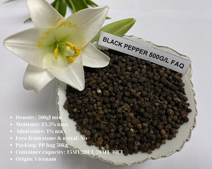 Pimienta Negra Entera Premium de Vietnam 500 550 570 580 GL FAQ MC, Pimienta en Grano, Molido, Suministro Directo de Fábrica - Product Image 2