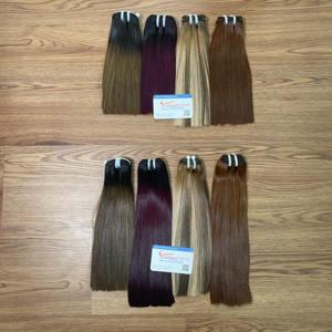 Venta al por mayor vietnamita Original Raw Virgin Hair Extensions 100 g/pcs Mix Highlight Color Silky Straight Bundle en existencias - Product Image 6
