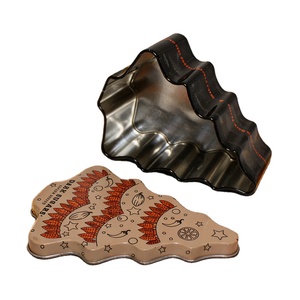 Food Grade Tinplate Tree Shaped Two-piece <b>Tins</b> for Cookie Candy <b>Chocolate</b> Christmas Gift Packaging with Customizable Features - Product Image 4
