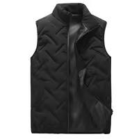Gilet matelassé en toile d'hiver pour homme, doublé en polaire, chaud, décontracté, matelassé, bulle, sherpa, coupe-vent, polyester, motif léopard vintage 3D - Product Image 6