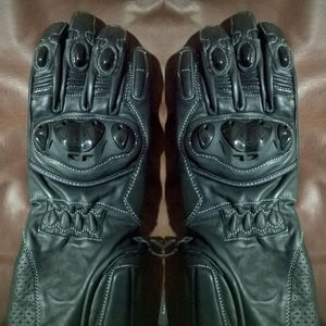 Gants de moto pour sports d'hiver en plein air, imperméables, coupe-vent, compatibles écran tactile, en cuir, à doigts entiers - Product Image 4