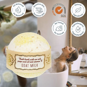 Bomba de Baño de Leche de Cabra, Cuidado Suave de la Piel, Hidratante y Calmante, Producto Natural Hecho a Mano en Letonia, UE, Marca Privada, Venta al Por Mayor - Product Image 2