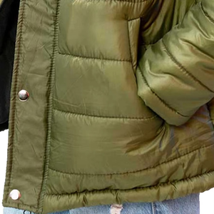 Veste matelassée pour femme la plus vendue, veste matelassée classique verte, logo personnalisé, vestes à capuche confortables, fabrication au Pakistan - Product Image 6