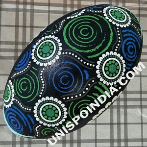 Mini Rugby Ball (21cm) 20 cm Mini Rugby Ball Fully Hand Sewn Fitted with Latex Bladder - Product Image 3
