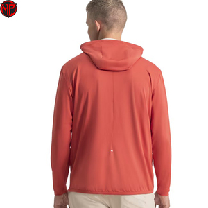 Sweat-shirt à capuche gaufré pour homme avec poche, coupe classique, tricoté, décontracté, pour la gym et le golf - Product Image 5