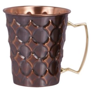 Taza de mula de cobre de diseño elegante de cobre puro 100% en diseño de diamante en relieve con mango de cobre tendencia nueva llegada Venta caliente - Product Image 4