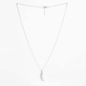 Colgantes de Plata Pura 925 para Hombre y Niño, Collar con Diseño Geométrico de Luna, Chapado en Rodio, con Circonita, Diamante, Perla y Cadenas de Oro Rosa - Product Image 4