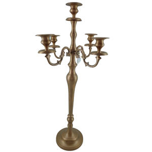 Home Decorative 5 Arms Metal <b>Candle</b> Holder Nickel Silver Color <b>Candle</b> Stand for Tabletop Decor Handmade <b>Bulk</b> - Product Image 4