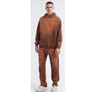 Survêtement 100% coton personnalisé délavé à l'acide Ensemble de jogging et sweat à capuche vintage respirant pour l'hiver - Product Image 1