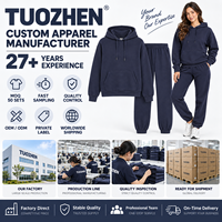 Ensemble survêtement homme personnalisé : sweat à capuche et pantalon de jogging bleu marine – Fabricant OEM/ODM, fournisseur en gros pour marques