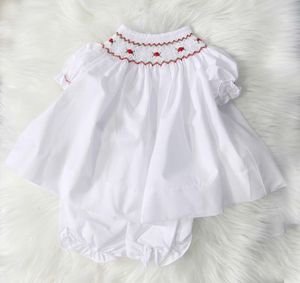 Belle robe en coton brodé fumé pour bébé fille et short à manches courtes et personnalisé dans toutes les couleurs et tailles @ 2024 - Product Image 1