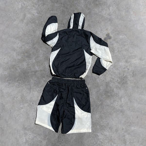 Zip-Up 100% Cotton Solid High Street Style Eco-Friendly Breathable Hoodie Sweat <b>Shorts</b> Set for <b>Men</b> with Custom Patterns - Product Image 2