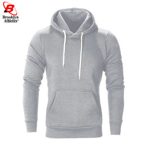 Sudadera con capucha para gimnasio de lana con estampado liso de manga larga de talla XS para hombre - Product Image 5