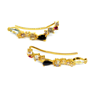 Customized Sterling <b>Silver</b> 925 Handmade <b>White</b> Topaz Gemstone Studs Unisex Earrings - Product Image 3