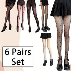 Tùy Chỉnh Cao Eo Vớ Thương Hiệu Logo Thiết Kế Thư In Lưới Vớ Thời Trang Fishnet Vớ Sang Trọng Phụ Nữ Dệt Kim Pantyhose - Product Image 4