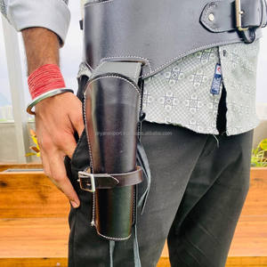 Nouveau personnalisé fait à la main de haute qualité en cuir véritable Western Cowboy Compatible bout ouvert une plate-forme étui de chasse avec ceinture réglable - Product Image 4