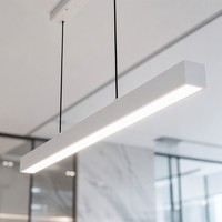 Luminaire suspendu linéaire LED en aluminium de 1200 mm pour hall de banque, 6000K, dimmable, lampe de plafond pour hall
