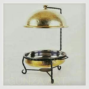 Brass And Stainless Steel <b>Chafing</b> Dish With Multi <b>Fuel</b> Ensuring Consistent Food Warmth Throughout Long Catering Events - Product Image 1