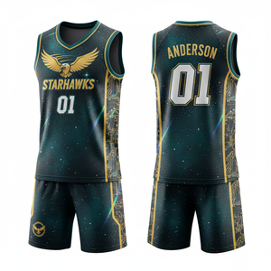 Ensembles d'uniformes de basket-ball personnalisés unisexes avec nom d'équipe, 100% polyester, imprimés par sublimation, respirants et à séchage rapide, options de tailles plus grandes - Product Image 6