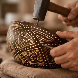Aplique de pared marroquí hecho a mano, perforado, de media caña, con diseño geométrico de triángulos y puntos huecos, personalizable - Product Image 5