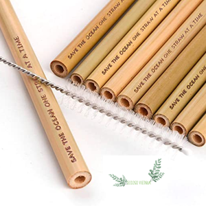 Pajitas largas de fibra de bambú reutilizables, con logotipo personalizado, hechas en Vietnam, 100% - Product Image 1