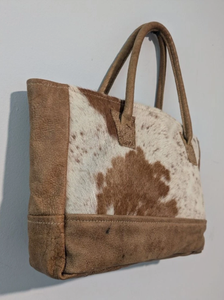Sac fourre-tout en cuir de vachette blanc marron fait à la main pour femmes sac à bandoulière en cuir véritable à la mode seau à cheveux en cuir naturel - Product Image 3