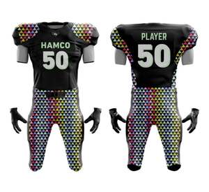 Superventas Conjunto de uniformes de fútbol americano Nuevo diseño con mangas cortas Precio bajo Fabricación OEM - Product Image 5