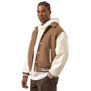 Blousons universitaires d'hiver pour hommes de haute qualité OEM, style baseball, décontractés et formels, avec broderie de logo personnalisée, 100 % laine, chauffants, en lot unique - Product Image 3