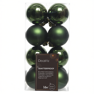 Ensemble de 16 boules de Noël en plastique vert pin de 4 cm Amicasa 9021802 Boules de Noël et décorations d'arbre - Product Image 2