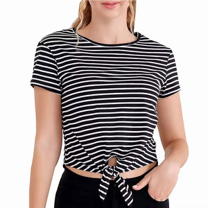 Prix compétitif, haut court pour femme, t-shirt, article à fort volume de vente, manches courtes, décontracté, mode de rue - Product Image 1