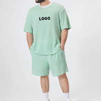 Couleurs de tissu personnalisées Logo T-shirt surdimensionné en coton 100% pour hommes et ensemble court de poche 2 pièces maillot de corps mode pour hommes