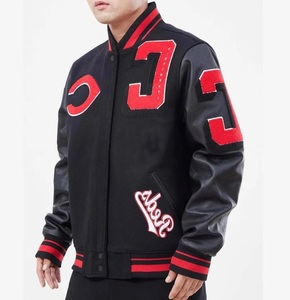 Veste Letterman pour hommes de marque personnalisée OEM vente à chaud style High Street col montant saison d'hiver réversible coupe-vent - Product Image 3