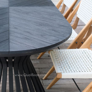 Xaveria Modern Oval Mesa De Jantar Almofada Impermeável Madeira Durável Móveis Ao Ar Livre para Hotéis Parques Villas Fácil Montagem - Product Image 3