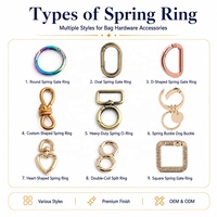Anneau à ressort métallique de sécurité personnalisé, petit, doré clair, avec crochet ouvert pour la conversion de sangles de sac à main et la remplacement de porte-clés